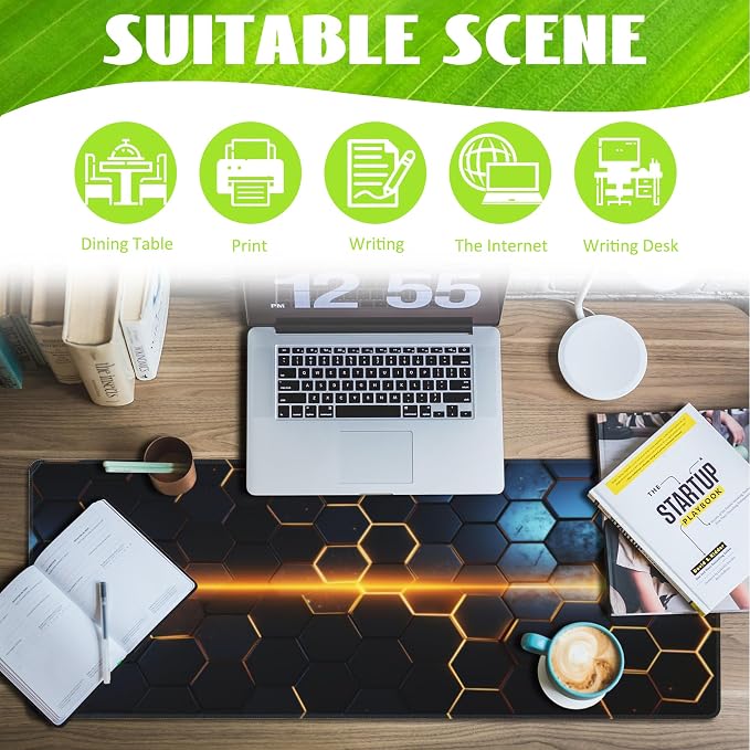 Large Gaming Mouse Pad for Desk, Honeycomb Technology Desk Pad, Extended - Image 3
