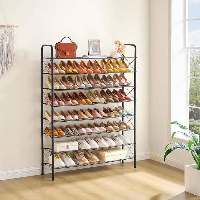 Hoctieon 8 Tier Shoe Rack for Closet, Durable Mesh Style Shoe Rack, Entryway - Image 2
