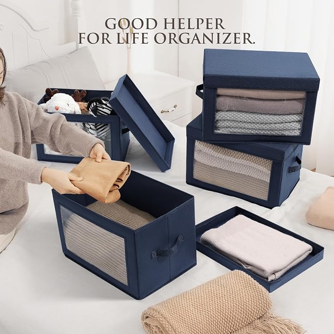 Minimalist 6 Pack Large Fabric Storage Bins - Image 3