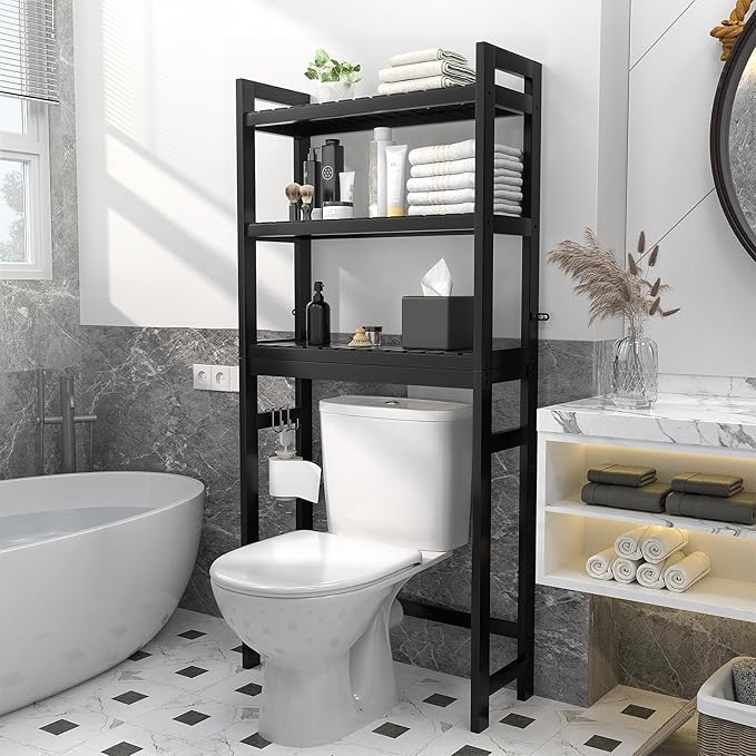 Homykic Bamboo Over The Toilet Storage Shelf, 3-Tier Above Toilet Storage - Image 2