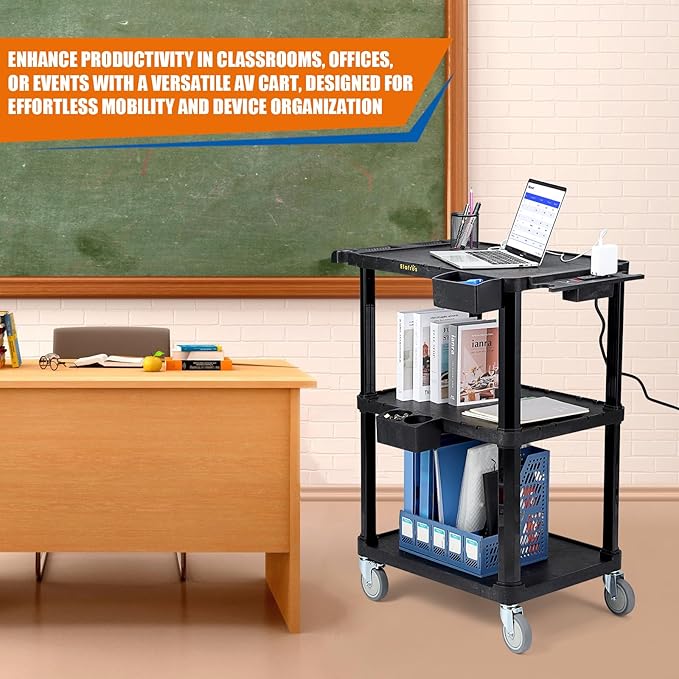 ELAFROS Heavy Duty 3-Tier AV Cart - Image 4