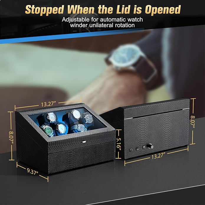 Watch Winder for Automatic Watches, Ultra Quiet Motor, 4 Automatic Watches and - Image 2
