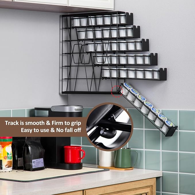 ZCDCP for K Cup Coffee Pod Holder, K Cup Holder Drawer Wall Mounted Coffee Pod - Image 6