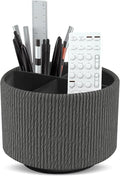 Round Leather Art Supply Organizer, Remote Control Holder, 360 Degree Spinning by Unknown