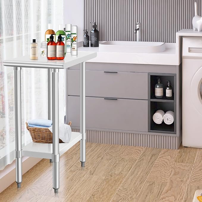 HARDURA Stainless Steel Work Table Commercial 30×15 Inches Kitchen Prep Table - Image 7