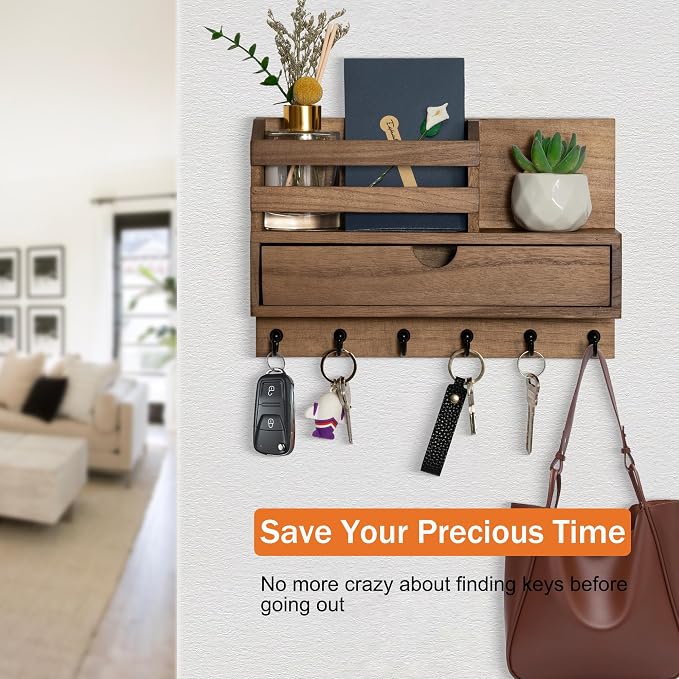 Key and Mail Holder for Wall, Mail Organizer Wall Mount - Image 7