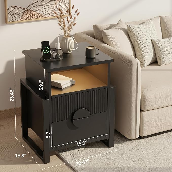 Fluted Nightstand Set of 2 - Image 3
