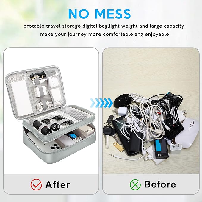 CILLA Electronic Organizer Travel Case, Travel Cord Organizer Case Portable - Image 4
