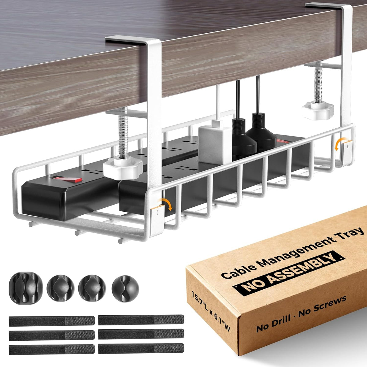 Under Desk Cable Management Tray, Xpatee Upgraded Wire Management No