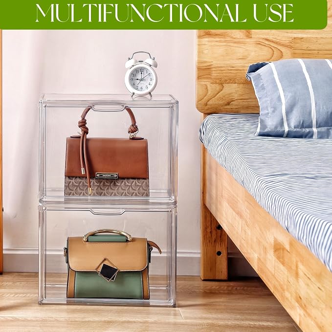 Purse Organizer for Closet, 5 Pack Clear Acrylic Display Case for Purse Handbag - Image 5