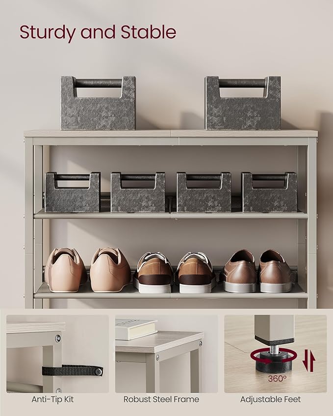 VASAGLE Shoe Rack for Entryway, 5-Tier Shoe Rack Organizer - Image 6