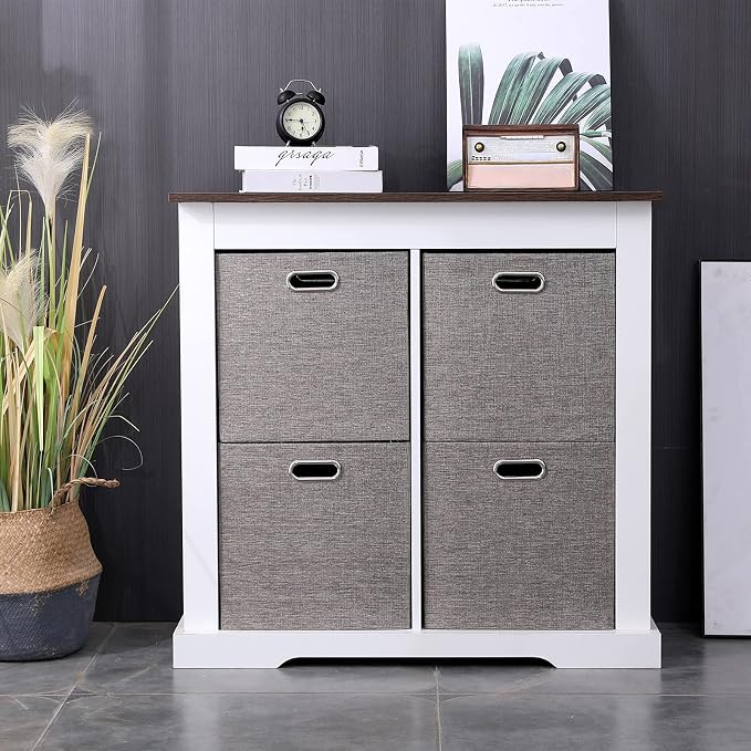 Cube Storage Organizer Bins 13×13x13 Inch, 4 Pack Collapsible Linen Fabric - Image 7