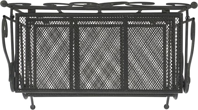 SAFAVIEH Outdoor Collection Torus Victorian Scroll Antique Black 3-Tier Shelf - Image 4