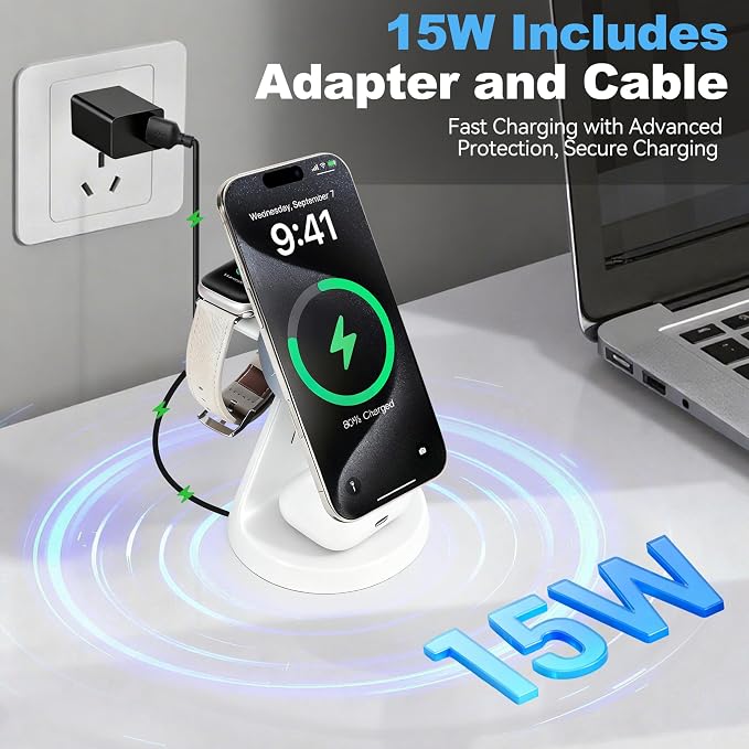 3-in-1 Charging Station Magnetic Wireless Charger Dock Compatible - Image 4