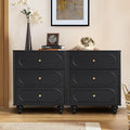 ORRD 3 Drawer Fluted Dresser for Bedroom Set of 2, Mid Century Modern Chest of by ORRD