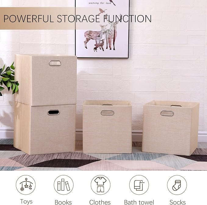 Cube Storage Bins 11×11 Linen Foldable Box - Image 5