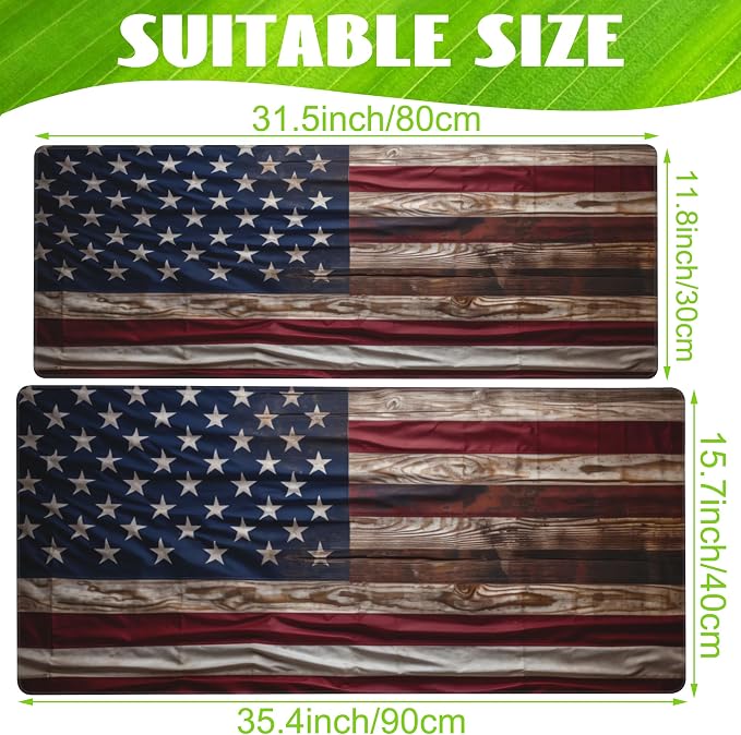 Large Gaming Mouse Pad for Desk, Wooden American Flag Desk Mat, Wooden USA Flag - Image 2