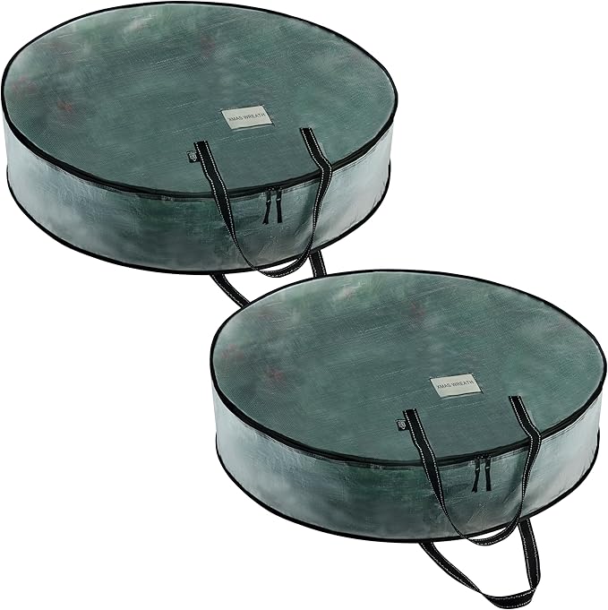 VENO 2 Pack Christmas Wreath Storage Container by Veno