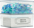 SSTATES Clear Acrylic Dryer Sheets Holder, Flip-top Laundry Pods Container by SSTATESS