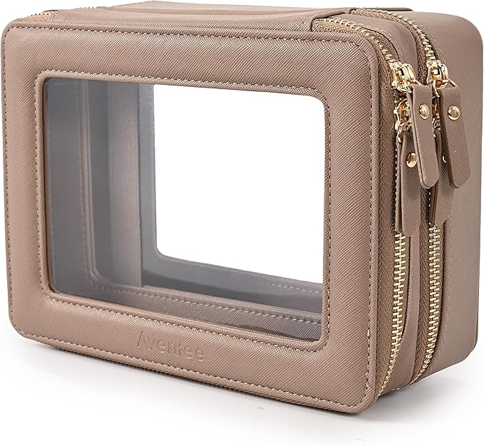 Aveniee Large Clear Makeup Bags, Double Layer Cosmetic Bags by Aveniee