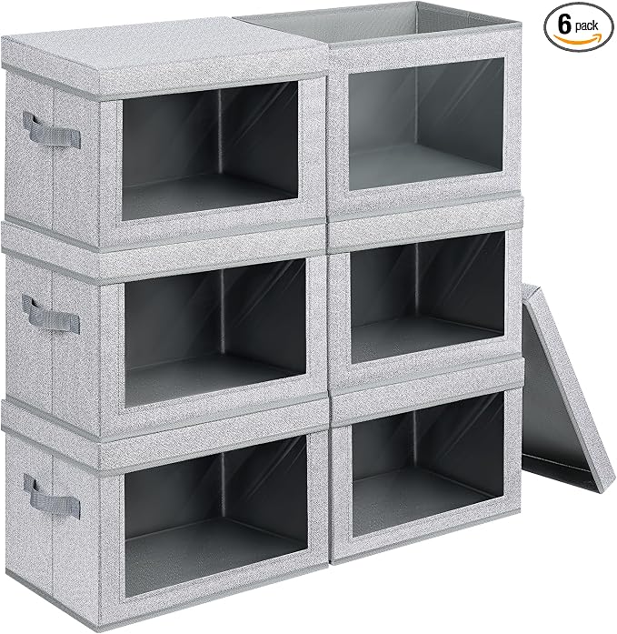 Stackable Storage Bins with Lids by Homsorout