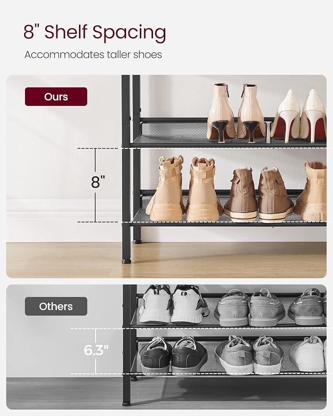 VASAGLE Shoe Rack for Entryway, 4-Tier Shoe Rack Organizer - Image 5
