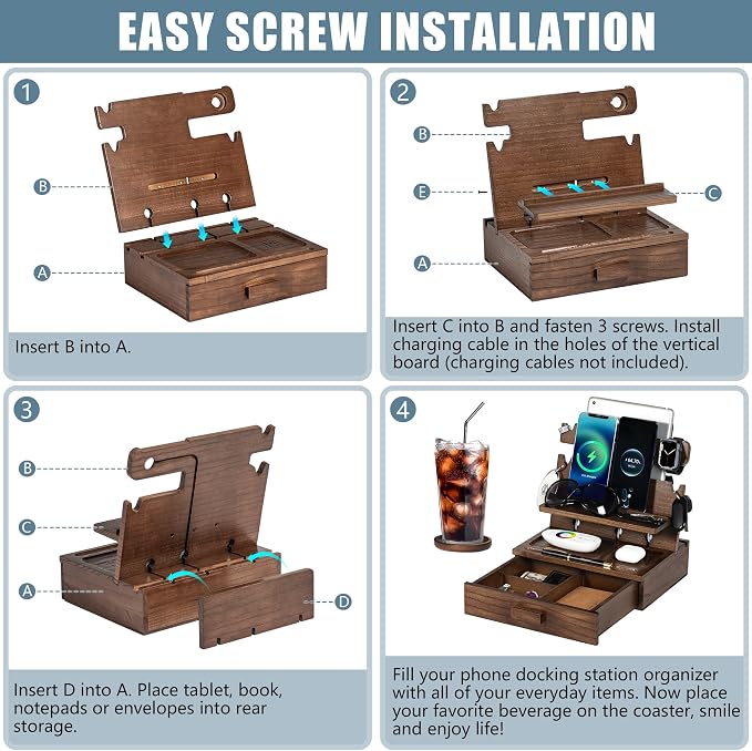 Wood Phone Docking Station for up to 3 Phones - Image 7