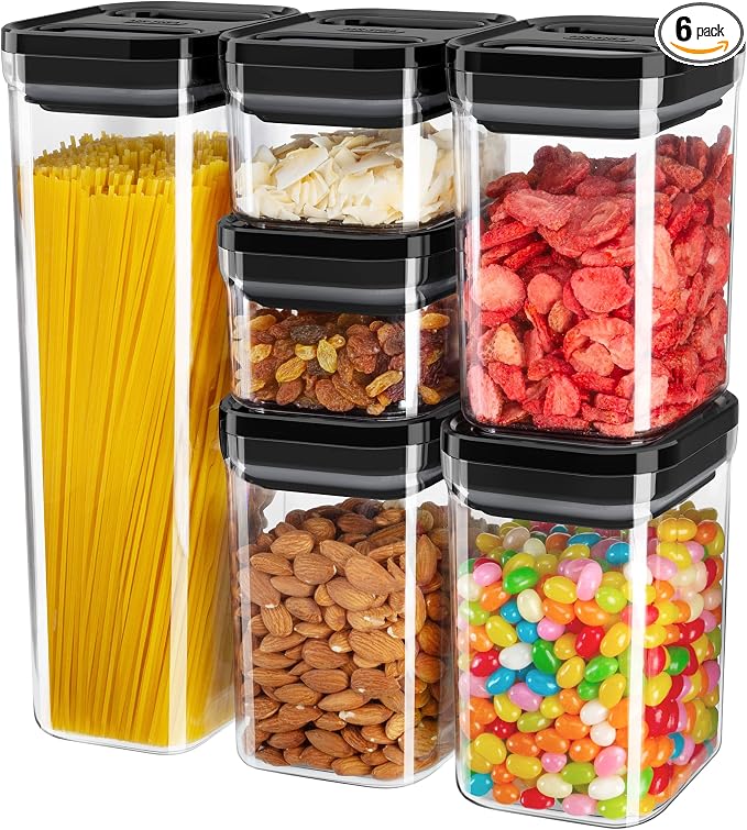 MR.SIGA 6 Piece Airtight Food Storage Container Set, BPA Free Kitchen Pantry by MRSIGA