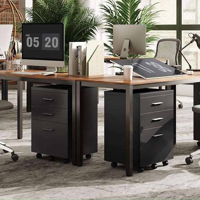 DEVAISE 3 Drawer File Cabinet for Home Office, Wood Under Desk Filing Cabinet - Image 2