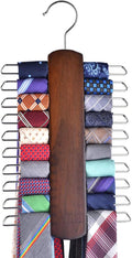 Umo Lorenzo Premium Wooden Necktie and Belt Hanger, Walnut Wood Center by UMOLORENZO