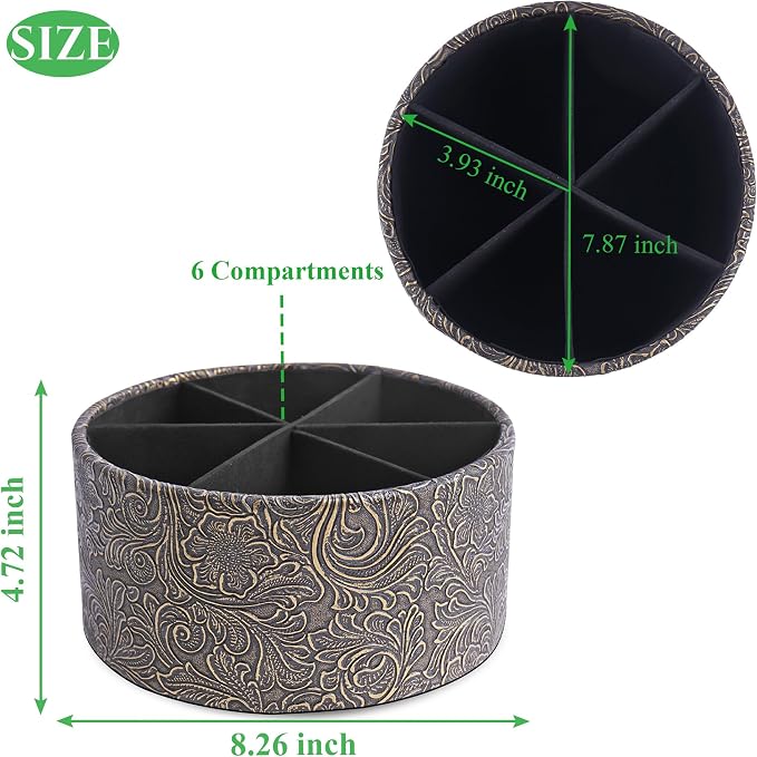 lizimandu Remote Control Holder, 360°Spinning PU Leather Desk TV Remote Caddy - Image 2