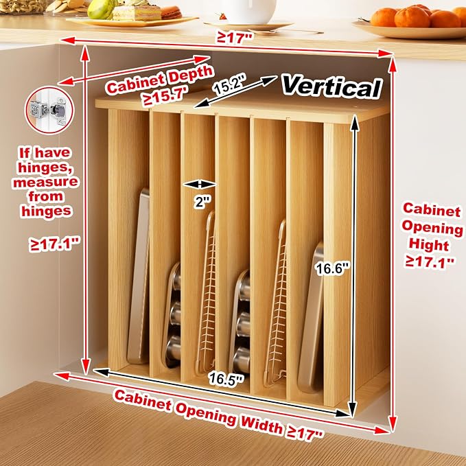 7 Tier Wooden Cookie Sheet Organizer - Image 2