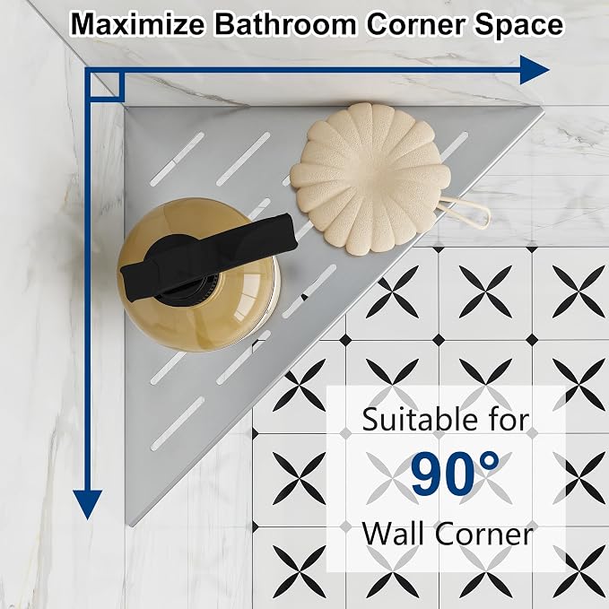 Corner Shower Shelves, 10” Recessed Tile Shower Shelf, 304 Stainless Steel - Image 3