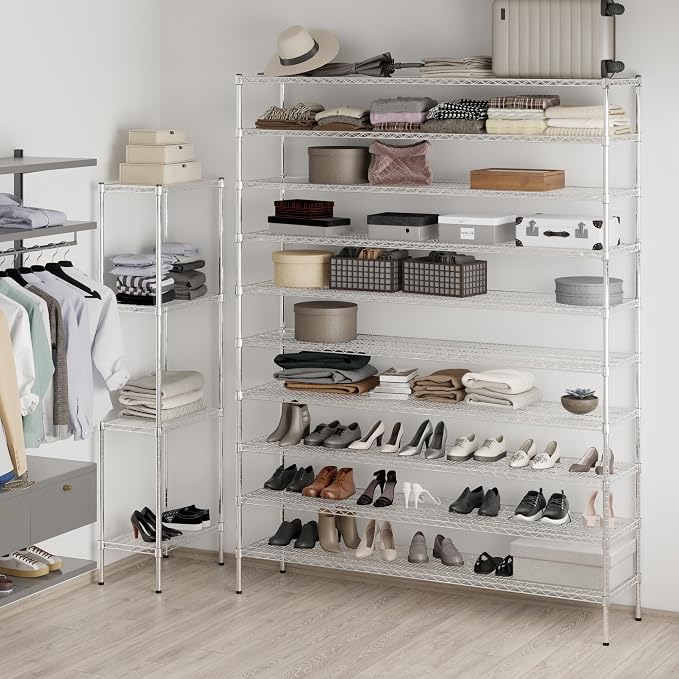 18" Deep x 72" Wide x 96" Height Wire Shelving Kit | 10-Tier | NSF Commercial - Image 4