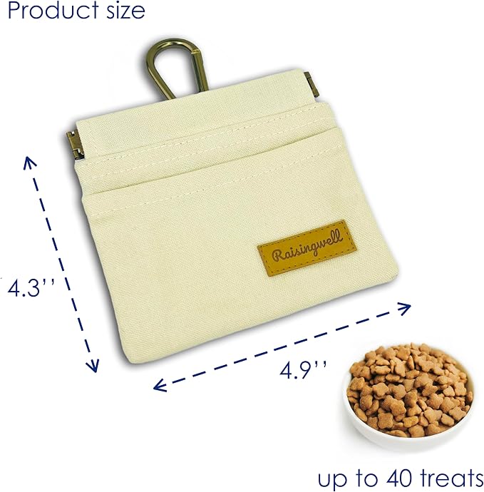 Dog Treat Pouch, Lvory Pocket Sized Pet Training Pouch, Cotton Fabric, Hand - Image 2