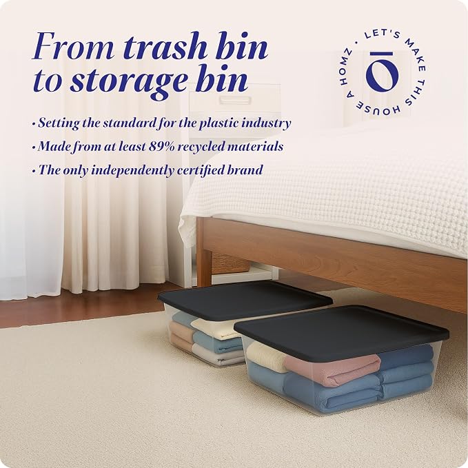 HOMZ 4-Pack Snaplock, Small Clear Plastic Storage Organizer Bins w/Lids - Image 7