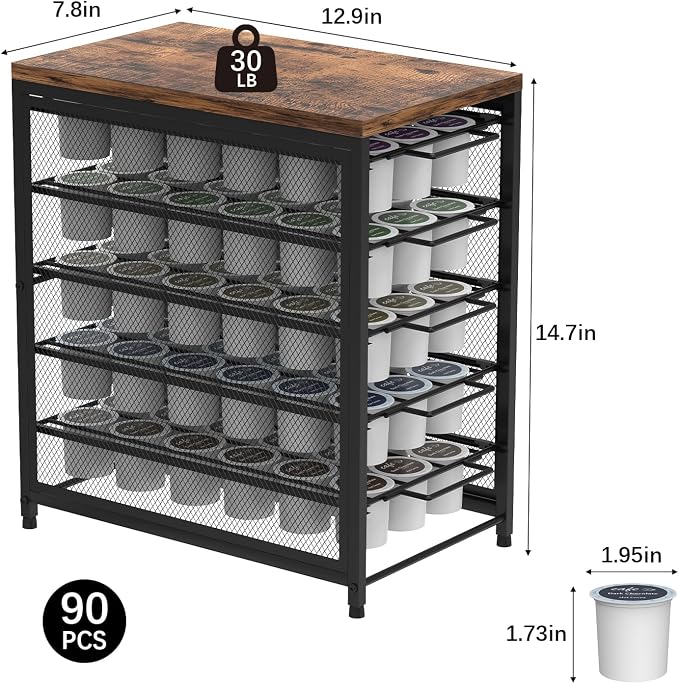 Coffee Pod Drawer for K Cups 90 Pod Pack Capacity Rack K Cups Holder Drawer - Image 3
