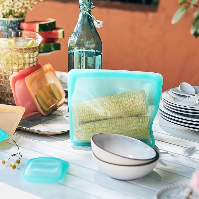 Stasher Premium Silicone Reusable Food Storage Bags, Endangered Seas, Lunch Bag - Image 3
