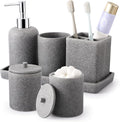 Resin 6 Pcs Gray Bathroom Set Complete by BetterbathroomwithXLHOME