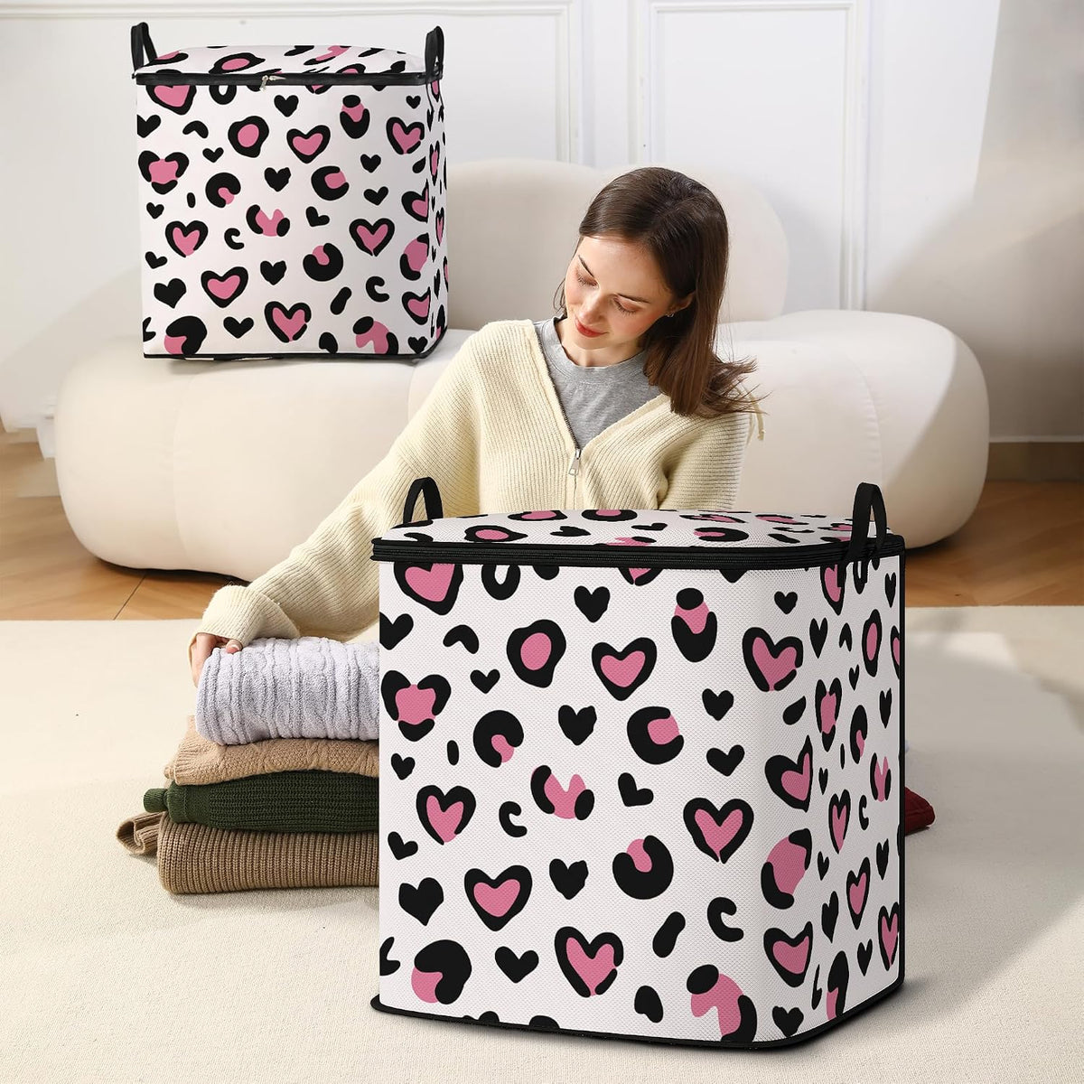 2pcs blanket storage bag for under bed,closet organizers 95L
