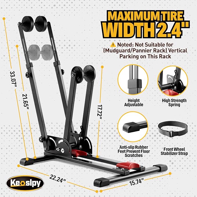 Vertical Bike Floor Stand-Freestanding Indoor Bike Storage Rack Upright Bicycle - Image 5