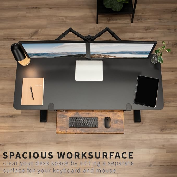 VIVO Large Clamp-on Computer Keyboard and Mouse Under Desk Slider Tray - Image 2