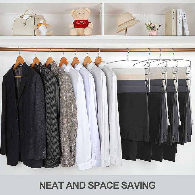 TOPIA HANGER Pant Hangers Space Saving 3 Pack Yoga Pants Leggings Hangers - Image 5