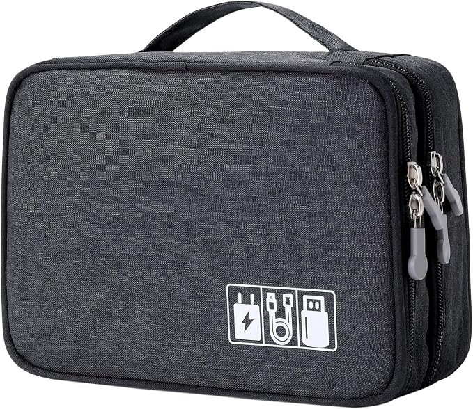 Lanola Travel Cable Organizer Bag, Electronic Accessories Case Portable Double by Lanola