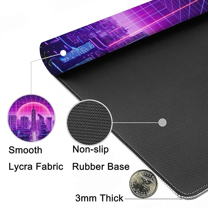 Desk Mat, Cyberpunk Gaming Mouse Pad, XXL Extended Mouse Pad Mat - Image 5