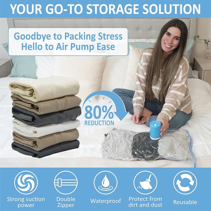 12 Pack Travel Vacuum Storage Bags - Image 2