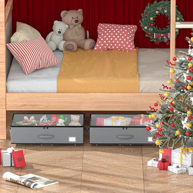 Under Bed Storage with Wheels, No Assemble Required 7.5 inches height Under Bed - Image 6