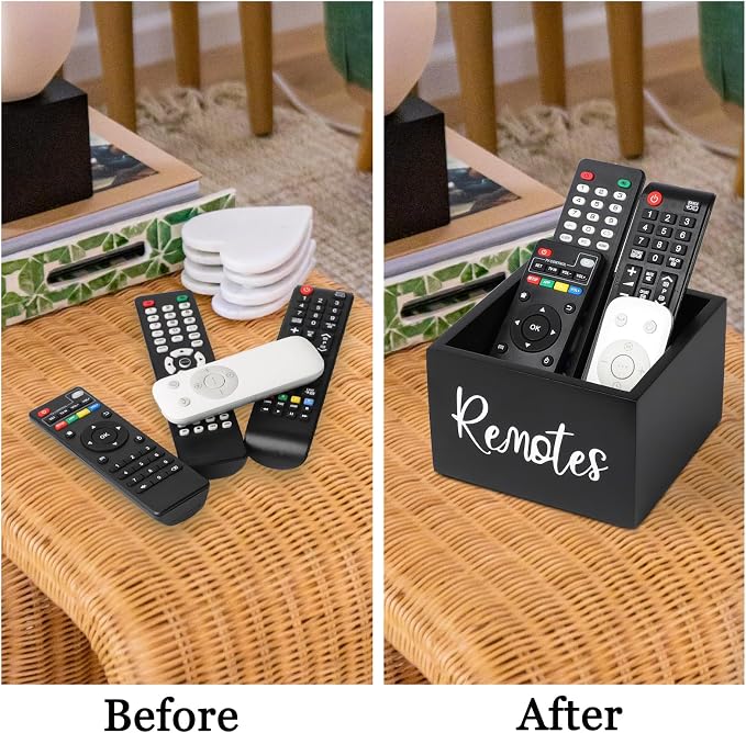 Wood Remote Control Holder, TV Remote Control Organizer - Image 6
