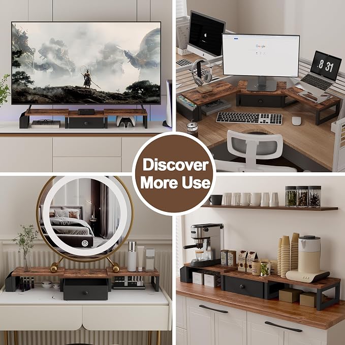 LAND·VOI Heavy Duty Dual Monitor Stand, Holds 2 Screens Up to 27 Inches - Image 8