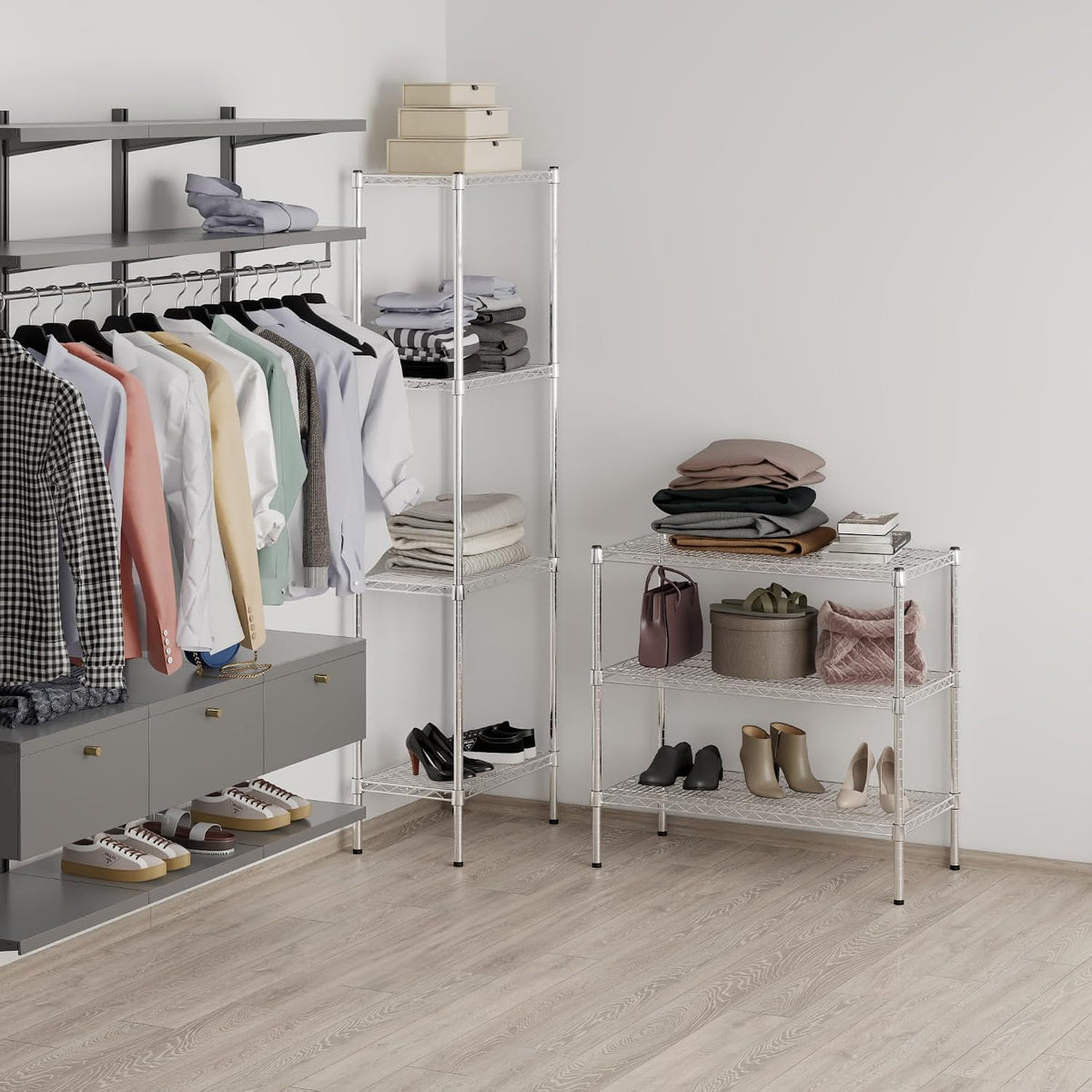 18" Deep x 36" Wide x 34" Height Wire Shelving Kit | 3-Tier | NSF